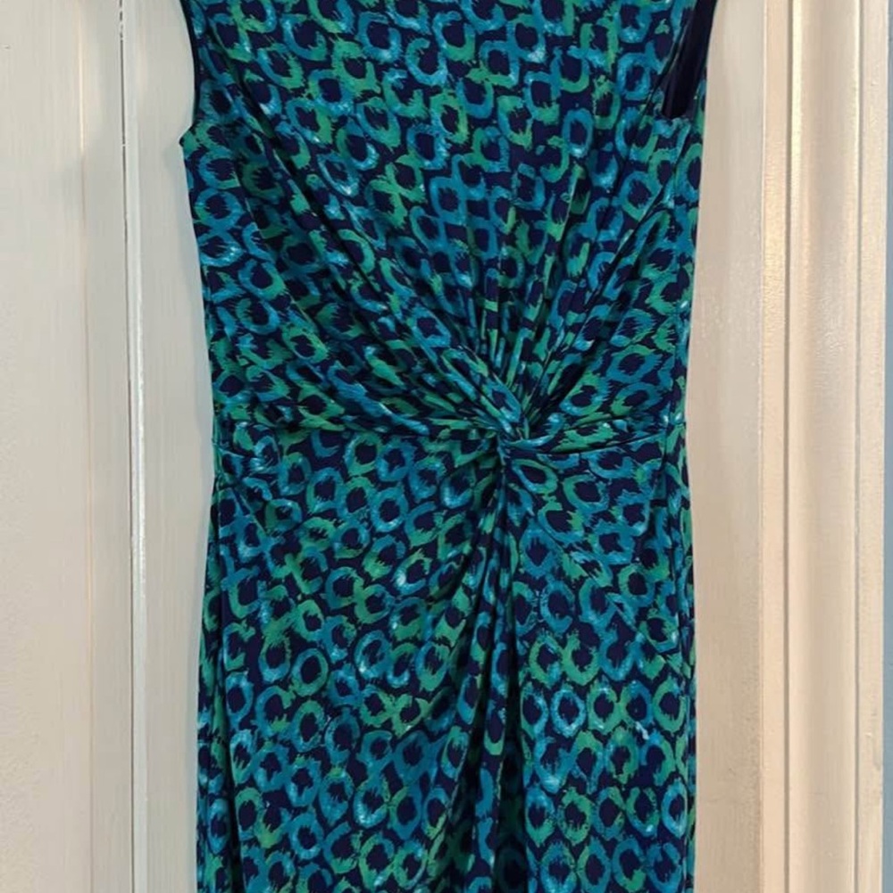 Ralph Lauren Teal and Lime Midi Dress